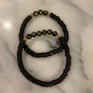 Clay+ 14k gold filled bead custom name bracelets